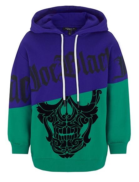 Худи с принтом для мальчика / Синий / 116