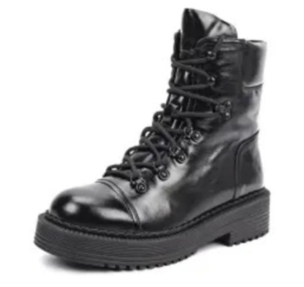 Ботинки из кожи женские / Черный / 37