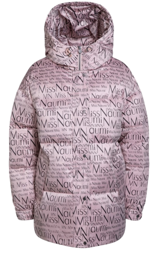 Фото Пуховик с принтом для девочки