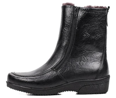 Ботинки из кожи женские / Черный / 38