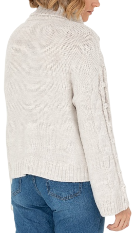 Джемпер фактурной вязки женский / Светло-серый / 50