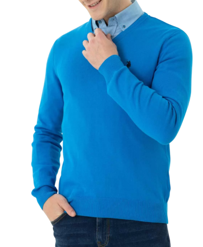 Пуловер однотонный мужской Фото Пуловер однотонный мужской