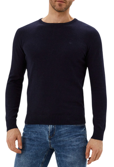 Пуловер однотонный мужской / Синий / 48 Пуловер однотонный мужской / Синий / 48