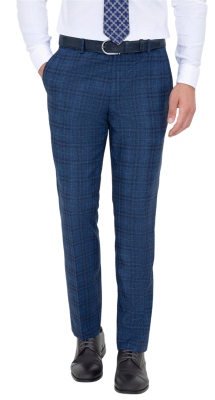Брюки в клетку мужские / Тёмно-синий / 46 Брюки в клетку мужские / Тёмно-синий / 46