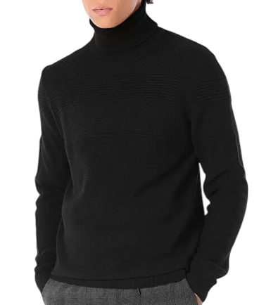 Водолазка однотонная мужская / Черный / 46 Водолазка однотонная мужская / Черный / 46