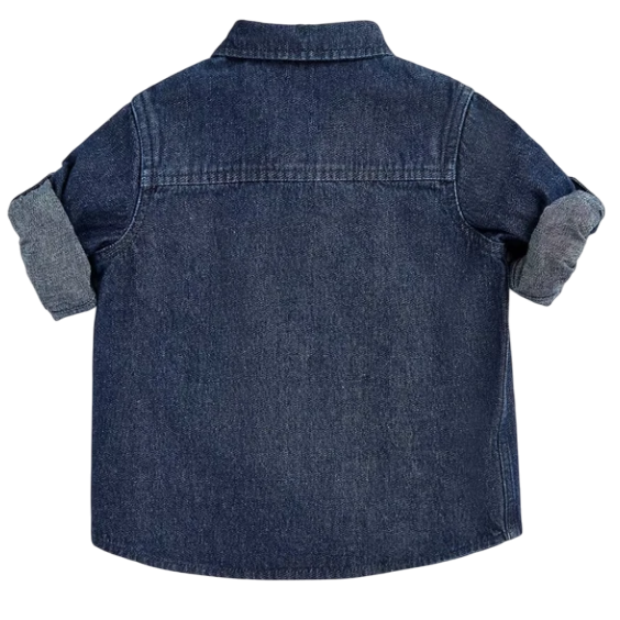 Комплект: футболка и рубашка для мальчика / Синий / 110