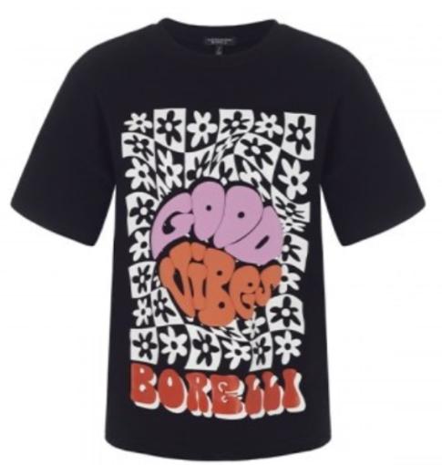 Футболка с принтом для девочки / Черный / 122 Футболка с принтом для девочки / Черный / 122