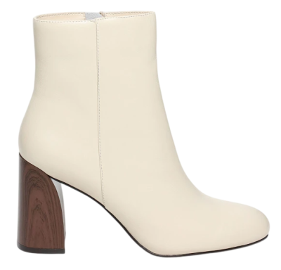 Ботильоны кожаные женские / Молочный / 35