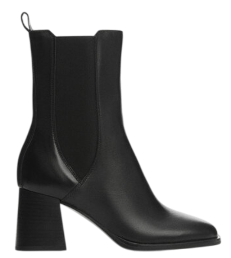 Ботильоны из кожи женские / Черный / 37