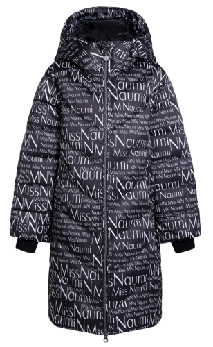 Фото Пуховик с принтом для девочки