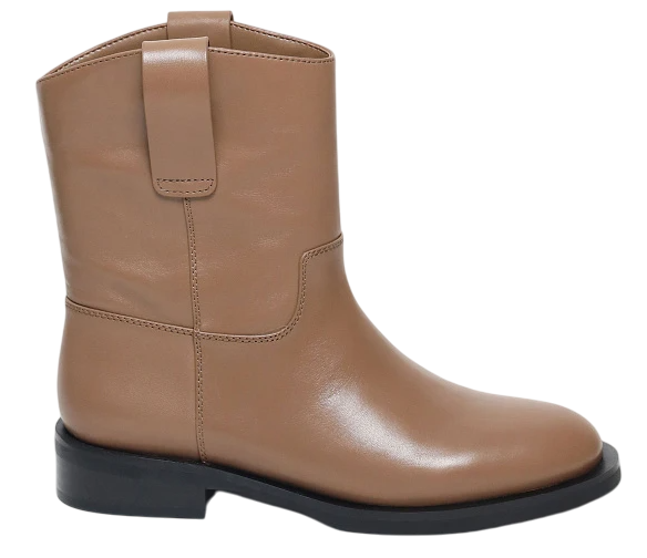 Полусапоги кожаные женские / Бежевый / 35