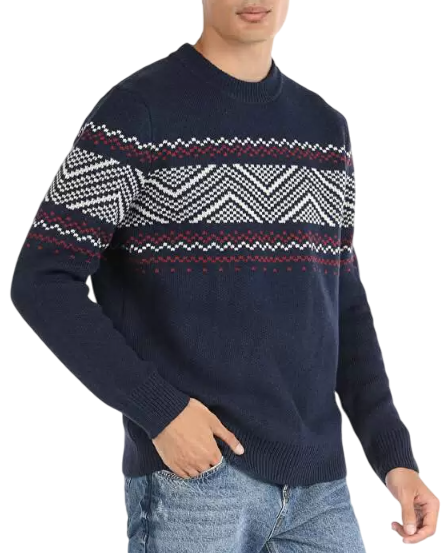 Свитер с принтом мужской / Синий / 46 Свитер с принтом мужской / Синий / 46