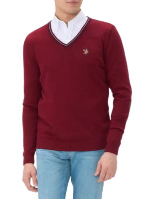 Пуловер с логотипом мужской / Бордовый / 48 Пуловер с логотипом мужской / Бордовый / 48