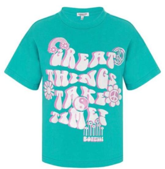 Футболка с принтом для девочки / Зеленый / 170 Футболка с принтом для девочки / Зеленый / 170