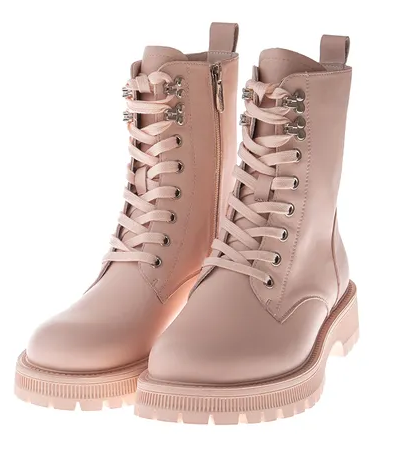 Ботинки кожаные женские / Розовый / 39