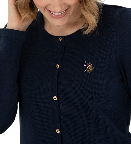 Кардиган на пуговицах женский / Тёмно-синий / 50