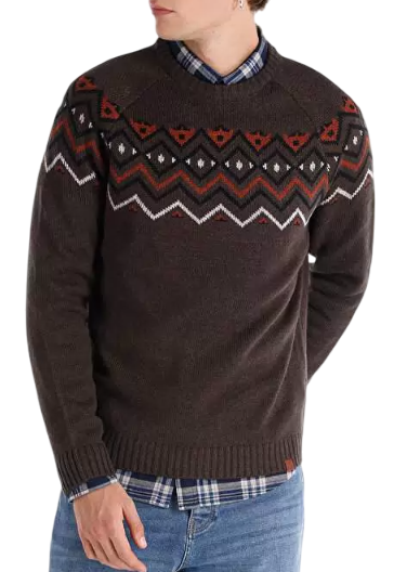 Свитер с принтом мужской / Коричневый / 50 Свитер с принтом мужской / Коричневый / 50