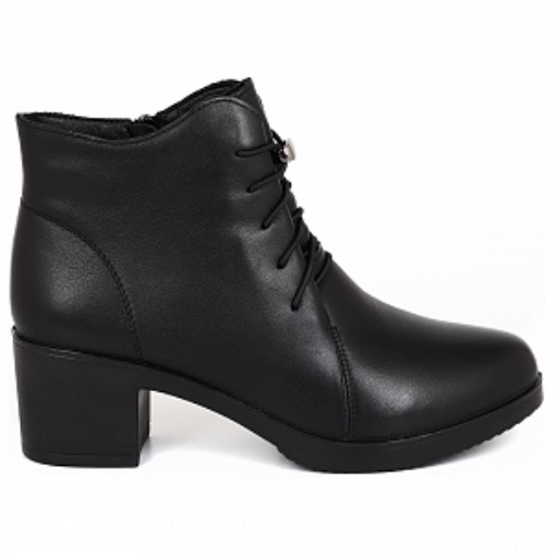 Ботильоны кожаные женские / Черный / 41