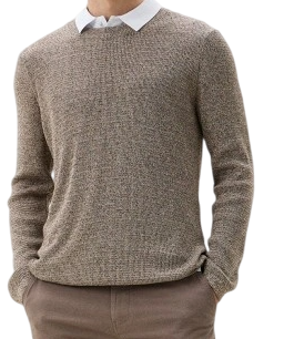 Свитер с принтом мужской / Коричневый / 48 Свитер с принтом мужской / Коричневый / 48