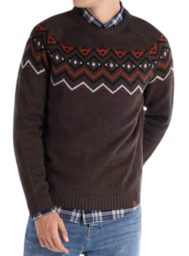 Свитер с принтом мужской / Коричневый / 50 Свитер с принтом мужской / Коричневый / 50