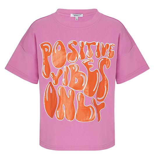 Футболка с принтом для девочки / Розовый / 170