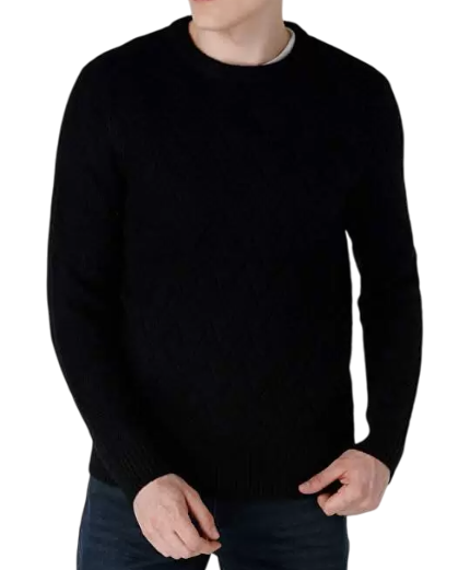 Свитер однотонный мужской / Черный / 48 Свитер однотонный мужской / Черный / 48