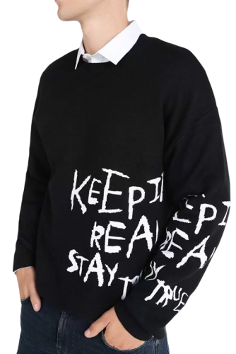 Свитер с принтом мужской Фото Свитер с принтом мужской