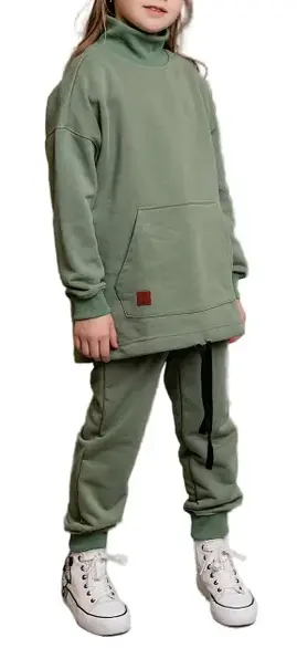 Комплект для девочки: джемпер и брюки / Хаки / 110