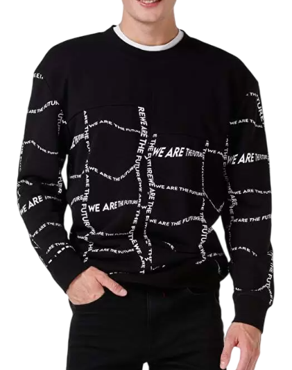 Свитер с принтом мужской / Серый / 50 Свитер с принтом мужской / Серый / 50