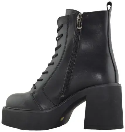 Ботильоны кожаные женские / Черный / 40