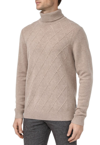 Шерстяной свитер с вязкой ромбами мужской Фото Шерстяной свитер с вязкой ромбами мужской