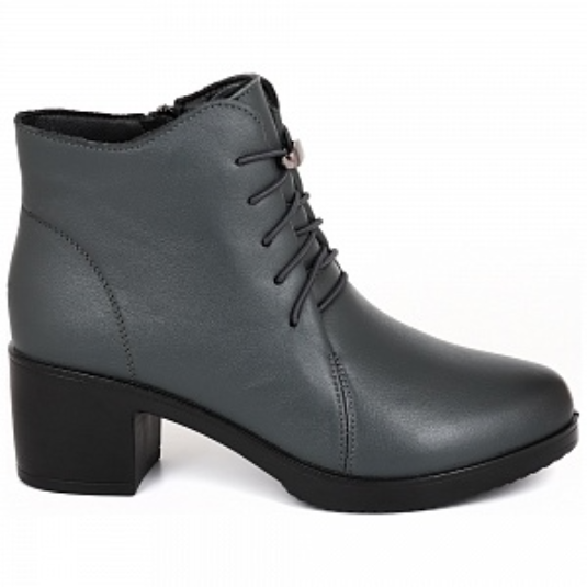 Ботильоны кожаные женские / Серый / 36