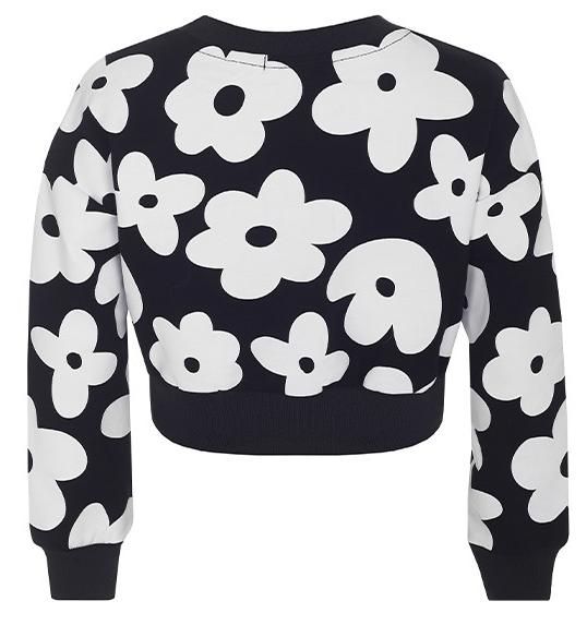 Свитшот с принтом для девочки / Черный / 170