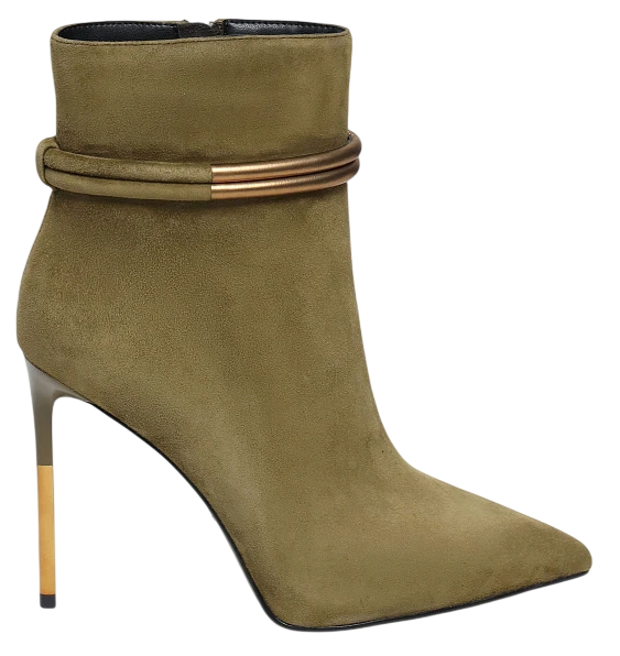 Ботильоны велюровые женские / Хаки / 40