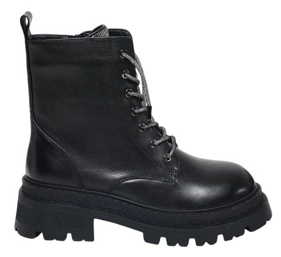 Ботинки из кожи женские / Черный / 36