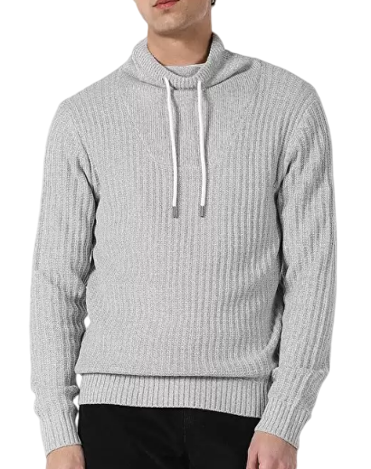 Свитер однотонный мужской / Серый / 54 Свитер однотонный мужской / Серый / 54