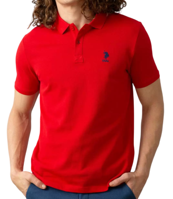 Поло хлопковое мужское / Красный / 48 Поло хлопковое мужское / Красный / 48