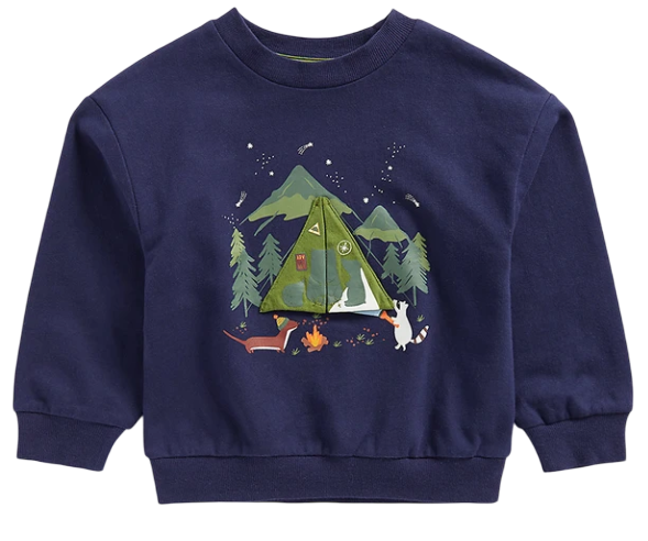 Свитшот принтом для мальчика / Тёмно-синий / 104