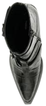 Полусапоги из кожи женские / Черный / 36