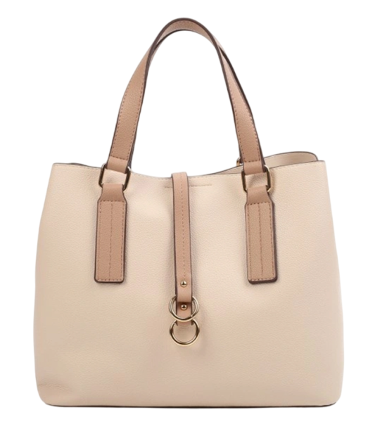 Сумка-тоут из экокожи женская / Бежевый / S