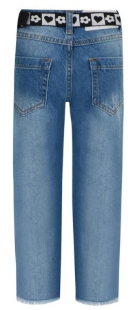 Джинсы с потертостями для девочки / Голубой / 116