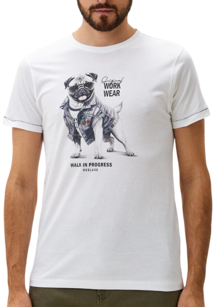 Футболка с принтом мужская / Белый / 48 Футболка с принтом мужская / Белый / 48