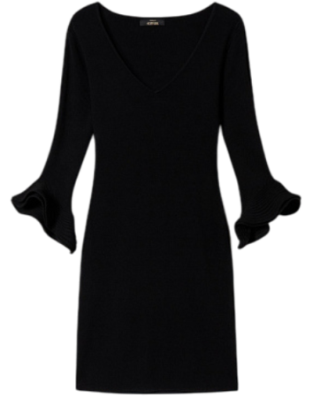 Платье женское облегающее с оборками / Черный / 50 Платье женское облегающее с оборками / Черный / 50