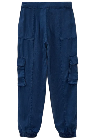 Брюки карго для девочки / Синий / 134