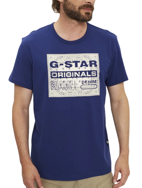 Футболка с принтом мужская / Синий / 50 Футболка с принтом мужская / Синий / 50