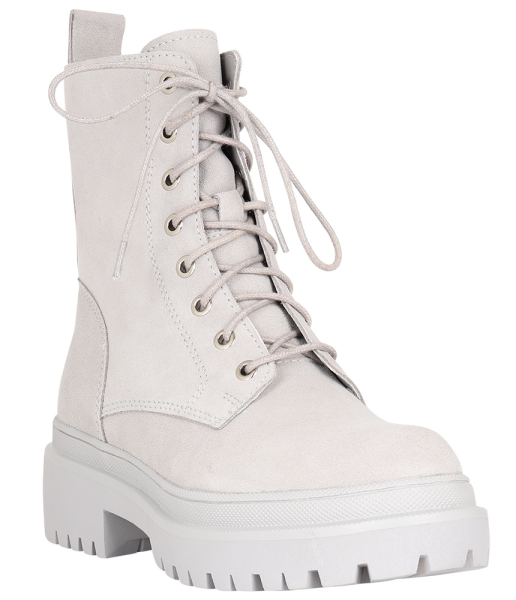 Ботинки кожаные женские / Светло-серый / 39