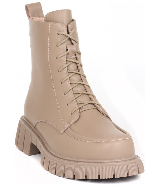 Ботинки из кожи женские / Бежевый / 38