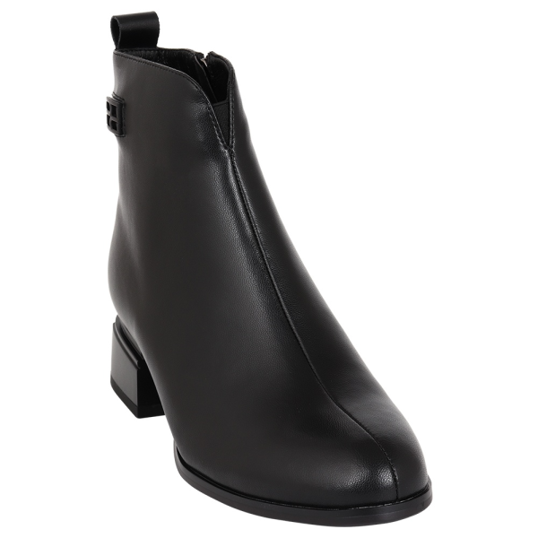 Ботильоны кожаные женские / Черный / 35