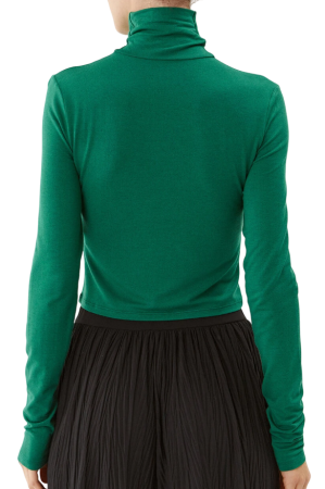 Лонгслив приталенного кроя женский / Зеленый / 42 Лонгслив приталенного кроя женский / Зеленый / 42