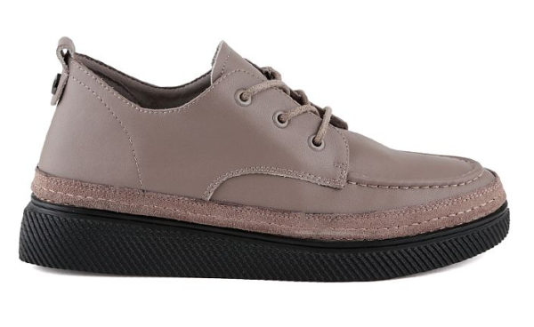 Полуботинки кожаные женские / Серый / 40